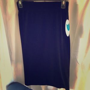 Black Velvet Pencil Skirt by Boutique